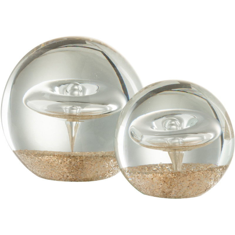 Sulfure Ronde Bulle Rondo en Verre Doré 10 cm - 2