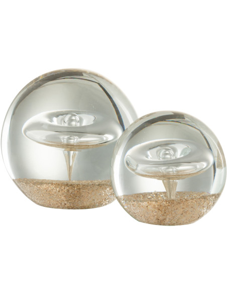 Sulfure Ronde Bulle Rondo en Verre Doré 10 cm - 2