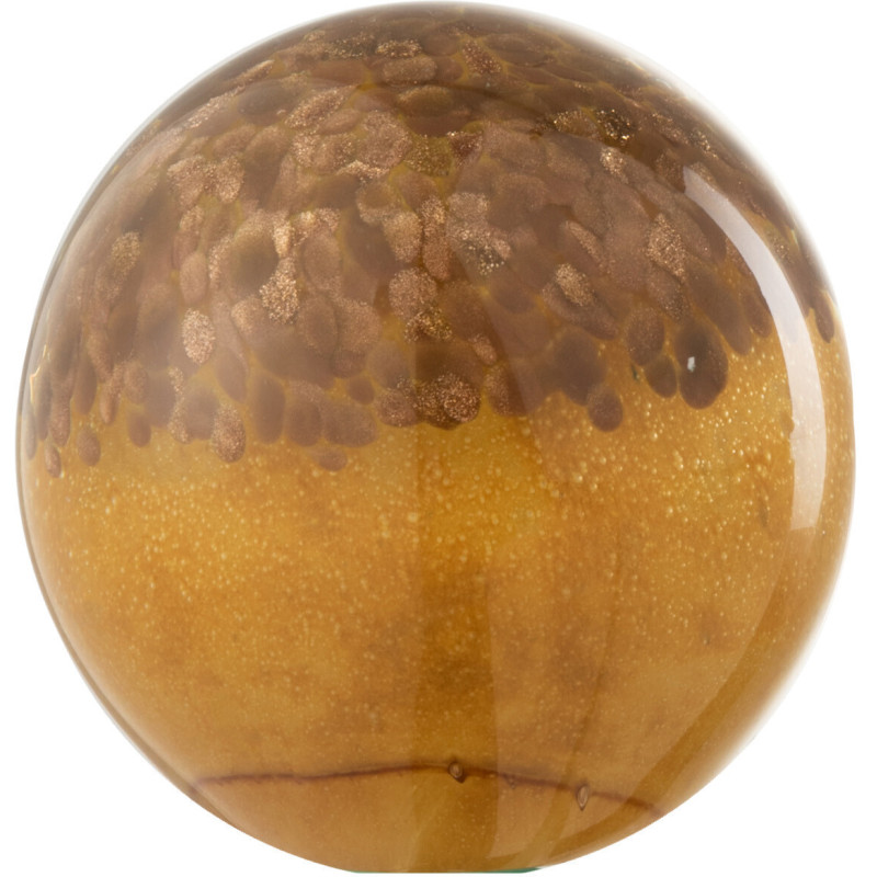 Sulfure Ronde Strates Glimone en Verre Marron Ocre 8 cm - 1