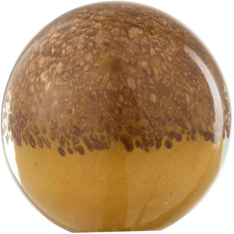 Sulfure Ronde Strates Glimone en Verre Marron Ocre 10 cm - 1