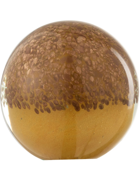 Sulfure Ronde Strates Glimone en Verre Marron Ocre 10 cm - 1