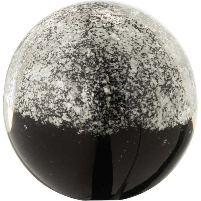 Sulfure Ronde Strates Glimone en Verre Noir Argent 8 cm - 1