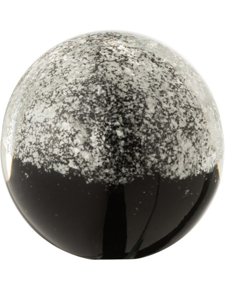 Sulfure Ronde Strates Glimone en Verre Noir Argent 8 cm - 1