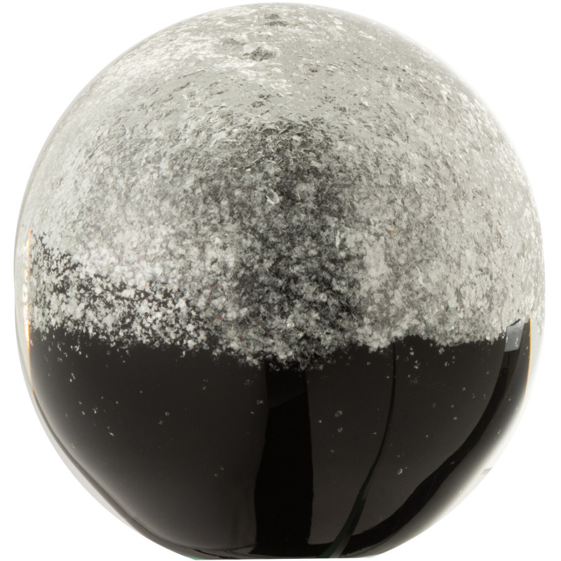 Sulfure Ronde Strates Glimone en Verre Noir Argent 10 cm - 1