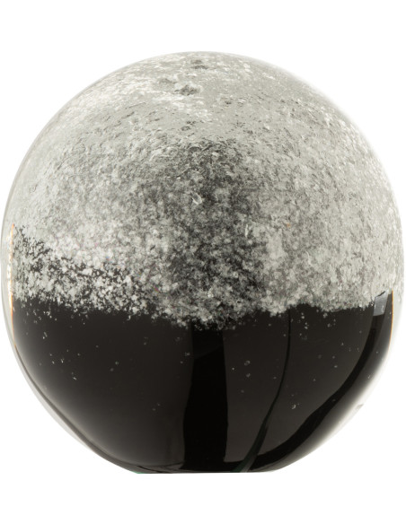 Sulfure Ronde Strates Glimone en Verre Noir Argent 10 cm - 1