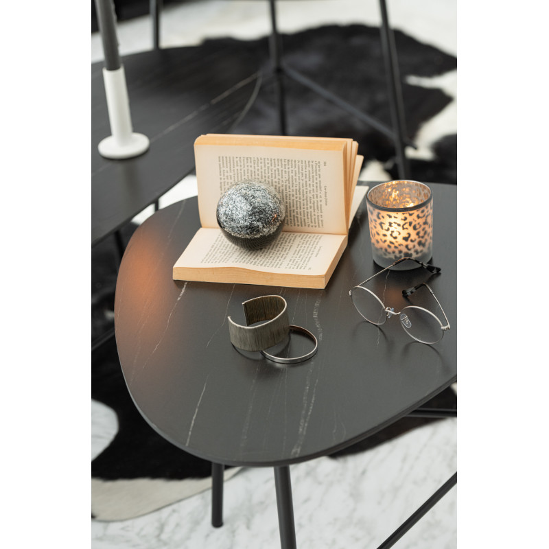 Sulfure Ronde Strates Glimone en Verre Noir Argent 10 cm - 2