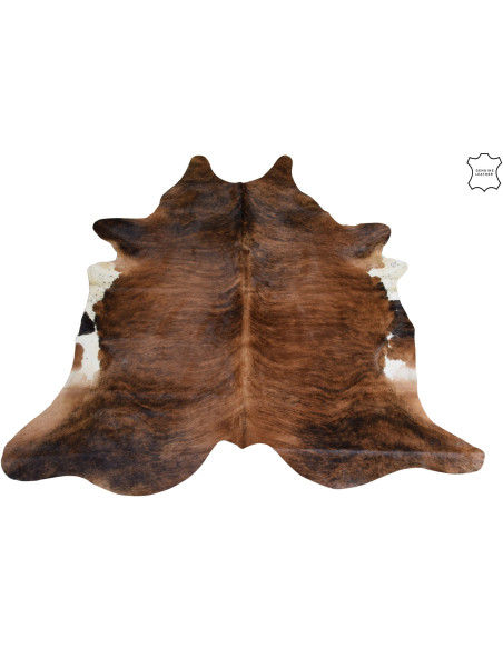 Tapis Peau de vache Cow en Cuir véritable Marron 190x230 - 1
