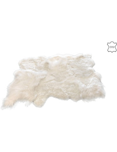 Tapis Rectangulaire XL Sheep 200x140 en Cuir véritable Blanc - 1