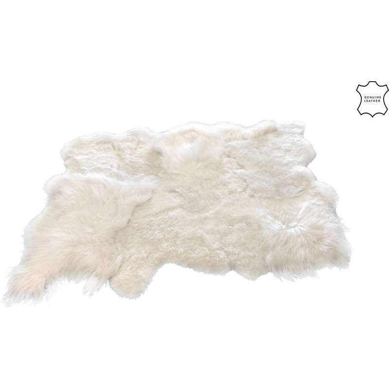 Tapis Rectangulaire XL Sheep 200x140 en Cuir véritable Blanc - 1
