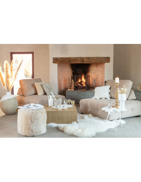 Tapis Rectangulaire XL Sheep 200x140 en Cuir véritable Blanc - 2