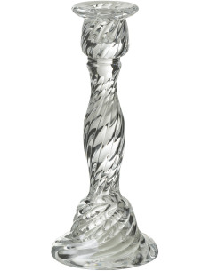 Bougeoir sur pied Nono Hauteur 25 cm en Verre Transparent - 1