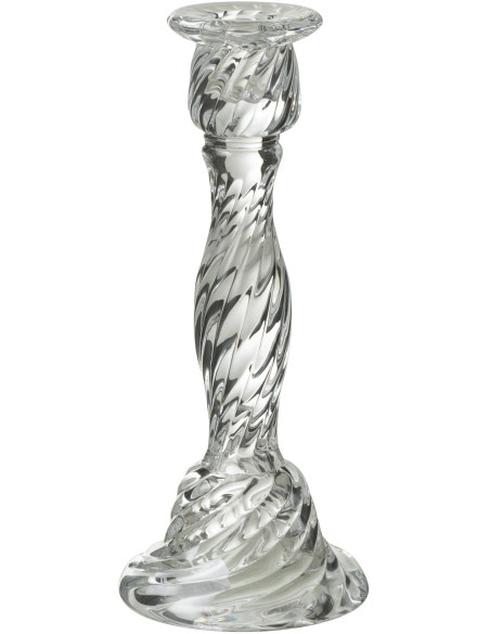 Bougeoir sur pied Nono Hauteur 25 cm en Verre Transparent - 1