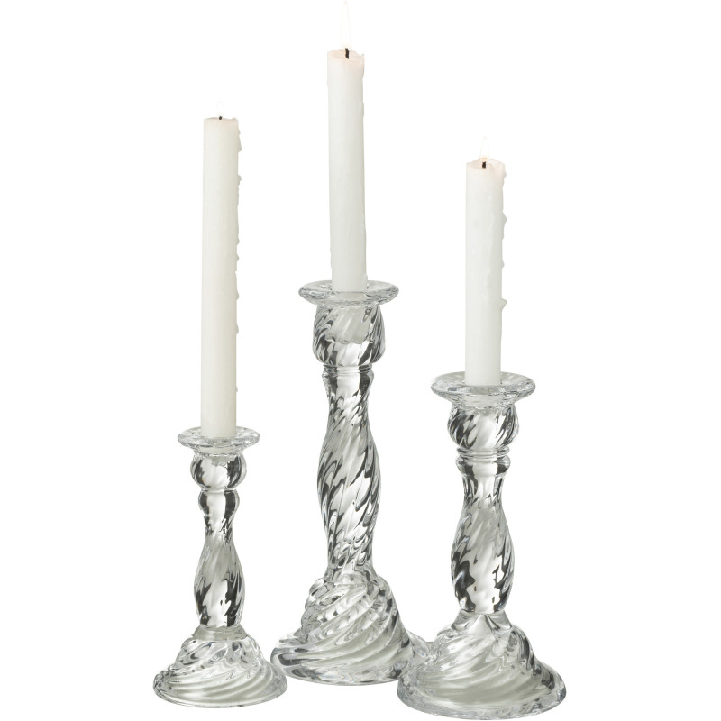 Bougeoir sur pied Nono Hauteur 25 cm en Verre Transparent - 4