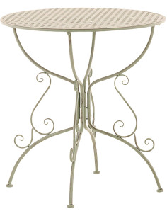 Table pour terrasse Ronde 2 personnes en Fer forgé Vert vieilli Maggy - 1