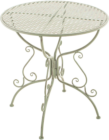 Table pour terrasse Ronde 2 personnes en Fer forgé Vert vieilli Maggy - 2