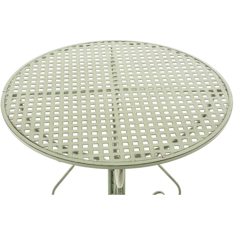 Table pour terrasse Ronde 2 personnes en Fer forgé Vert vieilli Maggy - 4