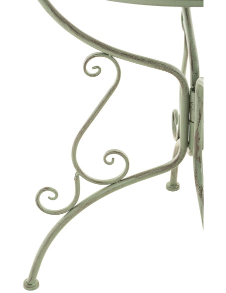 Table pour terrasse Ronde 2 personnes en Fer forgé Vert vieilli Maggy - 8