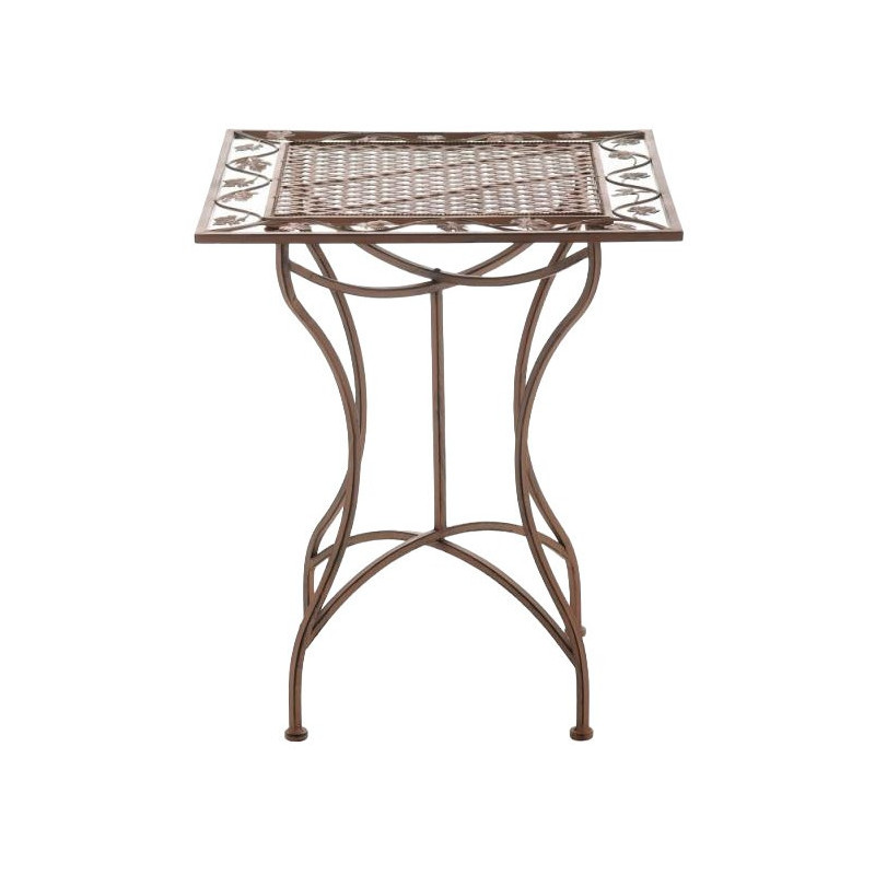 Table pour terrasse Carrée 2 personnes en Fer forgé Marron vieilli Marilee - 2