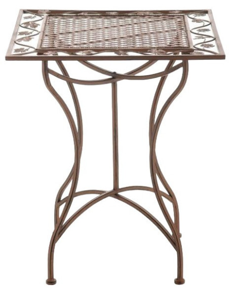 Table pour terrasse Carrée 2 personnes en Fer forgé Marron vieilli Marilee - 2