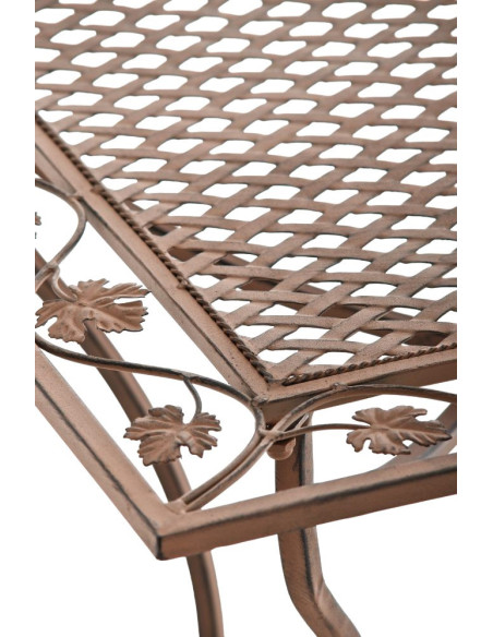 Table pour terrasse Carrée 2 personnes en Fer forgé Marron vieilli Marilee - 3