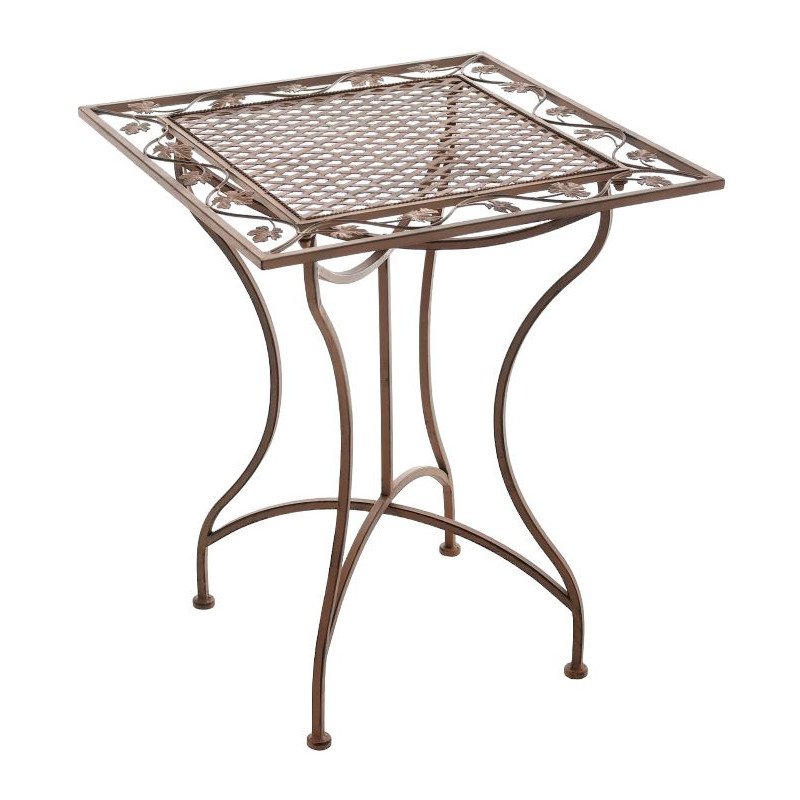 Table pour terrasse Carrée 2 personnes en Fer forgé Marron vieilli Marilee - 6