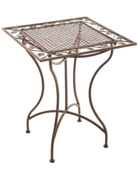 Table pour terrasse Carrée 2 personnes en Fer forgé Marron vieilli Marilee - 6