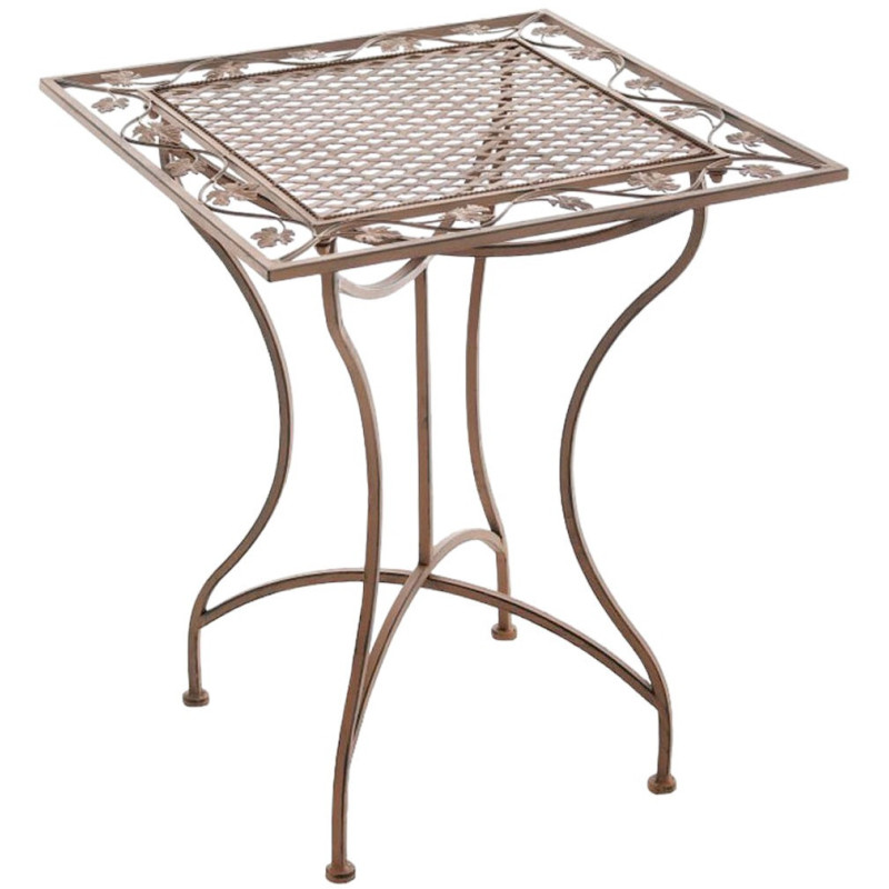 Table pour terrasse Carrée 2 personnes en Fer forgé Marron vieilli Marilee - 1