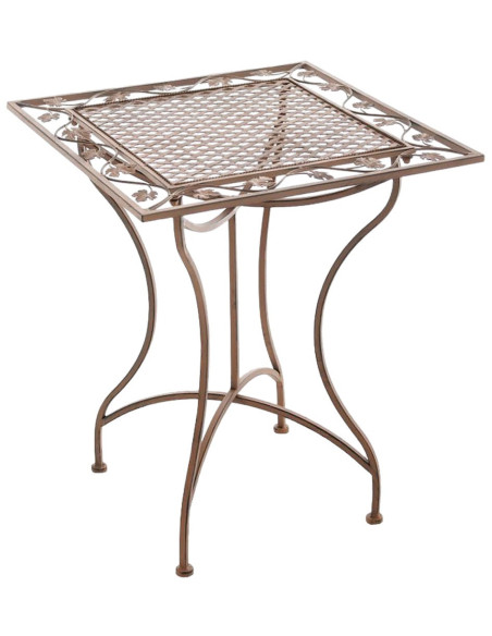 Table pour terrasse Carrée 2 personnes en Fer forgé Marron vieilli Marilee - 1