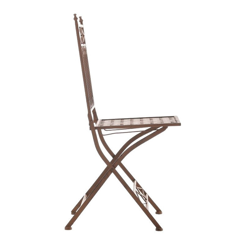 Chaise de jardin pliante en Fer forgé Marron vieilli Aleesha - 3