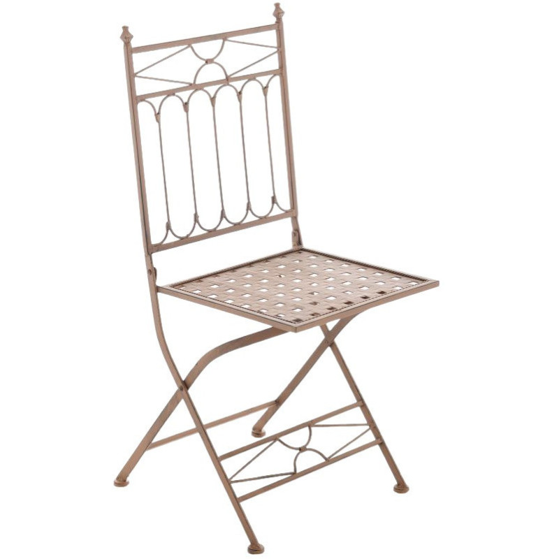 Chaise de jardin pliante en Fer forgé Marron vieilli Aleesha - 7
