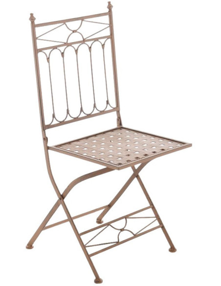 Chaise de jardin pliante en Fer forgé Marron vieilli Aleesha - 7