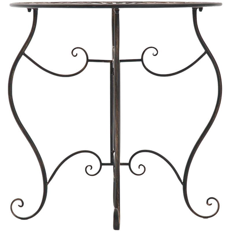 Table pour terrasse Ronde 2 personnes en Fer forgé Bronze Irena - 2