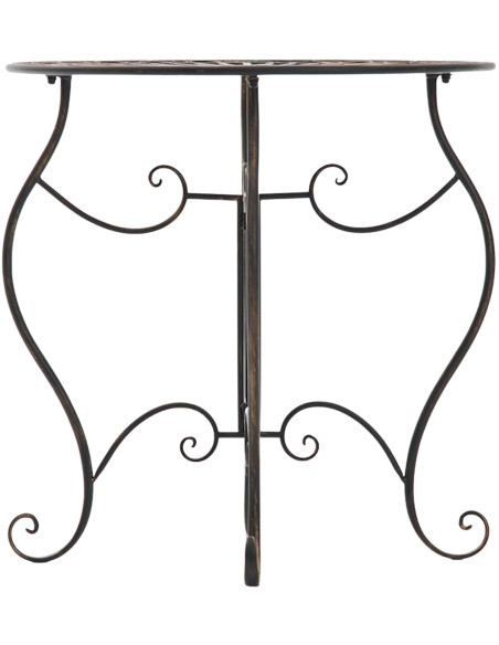 Table pour terrasse Ronde 2 personnes en Fer forgé Bronze Irena - 2