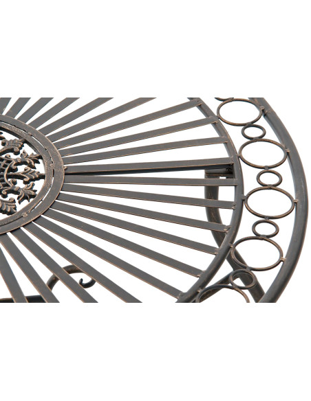 Table pour terrasse Ronde 2 personnes en Fer forgé Bronze Irena - 3