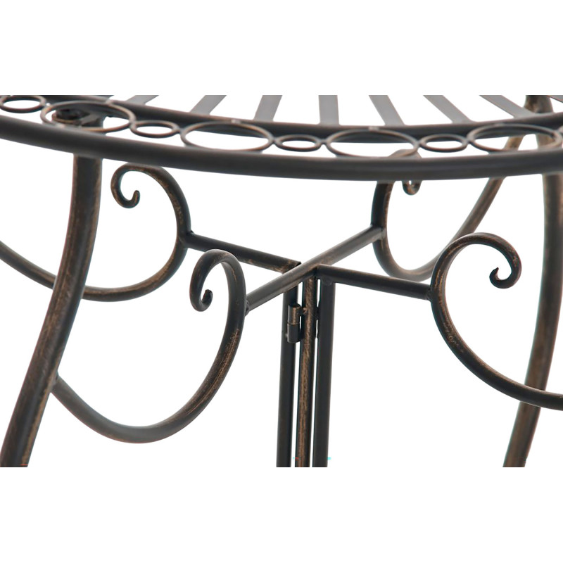 Table pour terrasse Ronde 2 personnes en Fer forgé Bronze Irena - 5