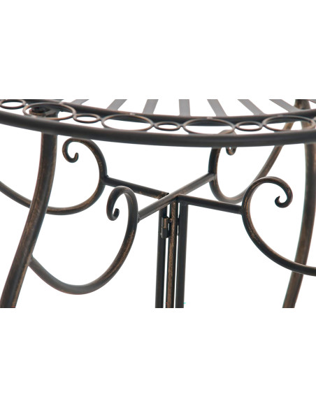 Table pour terrasse Ronde 2 personnes en Fer forgé Bronze Irena - 5