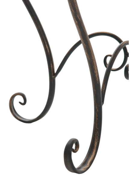 Table pour terrasse Ronde 2 personnes en Fer forgé Bronze Irena - 6