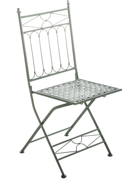Chaise de jardin pliante en Fer forgé Vert vieilli Aleesha - 1