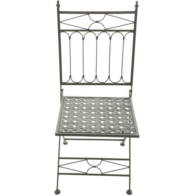 Chaise de jardin pliante en Fer forgé Vert vieilli Aleesha - 2