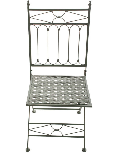 Chaise de jardin pliante en Fer forgé Vert vieilli Aleesha - 2