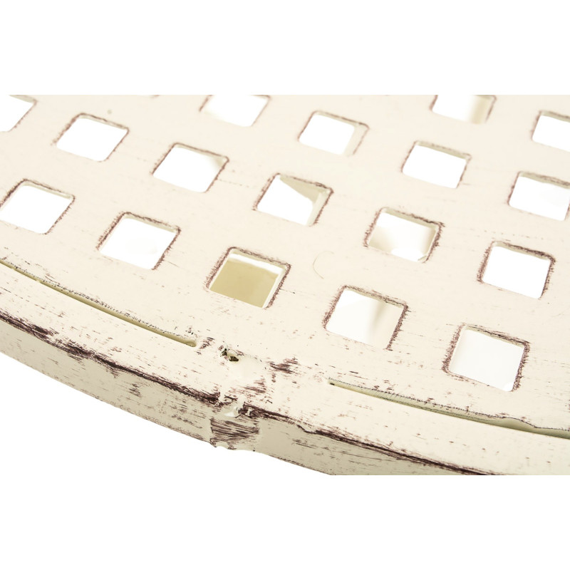 Table pour terrasse Ronde 2 personnes en Fer forgé Crème vieilli Maggy - 6