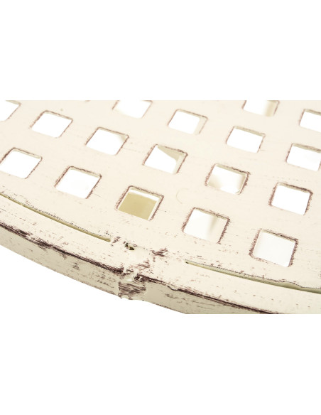 Table pour terrasse Ronde 2 personnes en Fer forgé Crème vieilli Maggy - 6