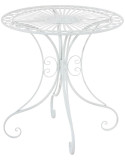 Table pour terrasse Ronde 2 personnes en Fer forgé Blanc Vesna