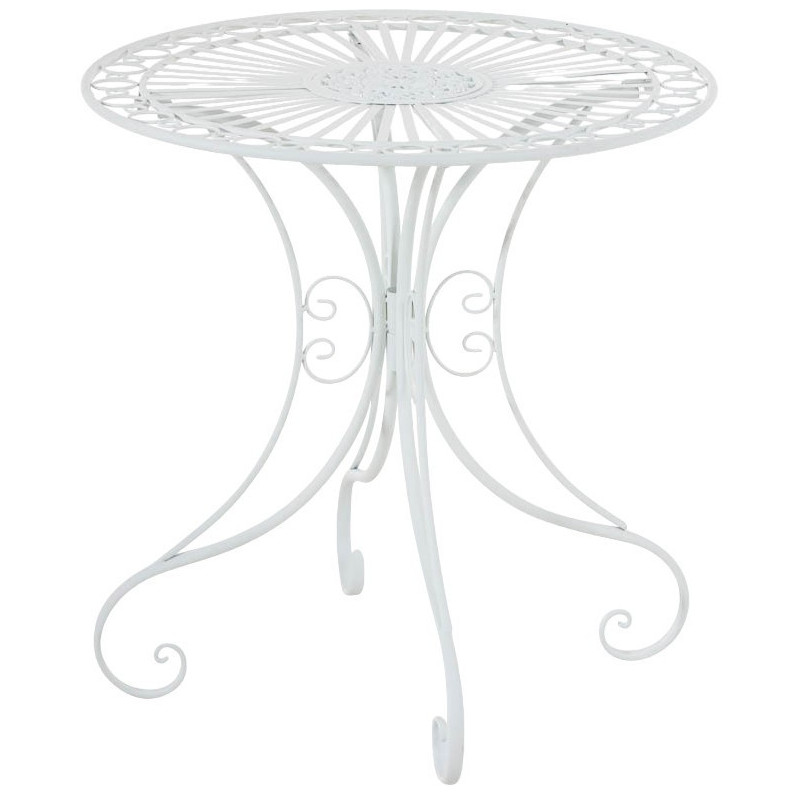 Table pour terrasse Ronde 2 personnes en Fer forgé Blanc Vesna - 1