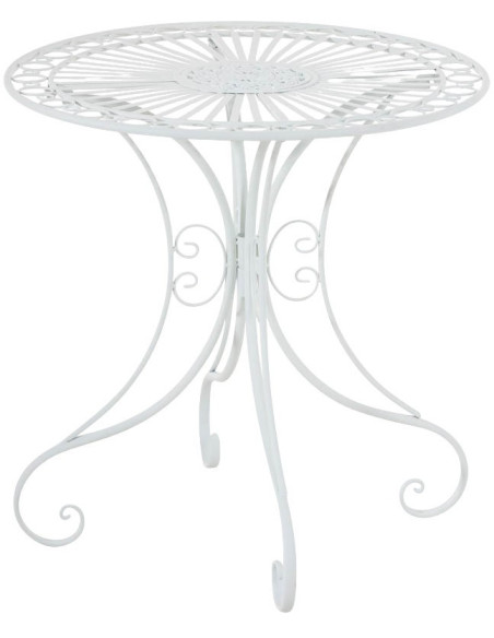 Table pour terrasse Ronde 2 personnes en Fer forgé Blanc Vesna - 1