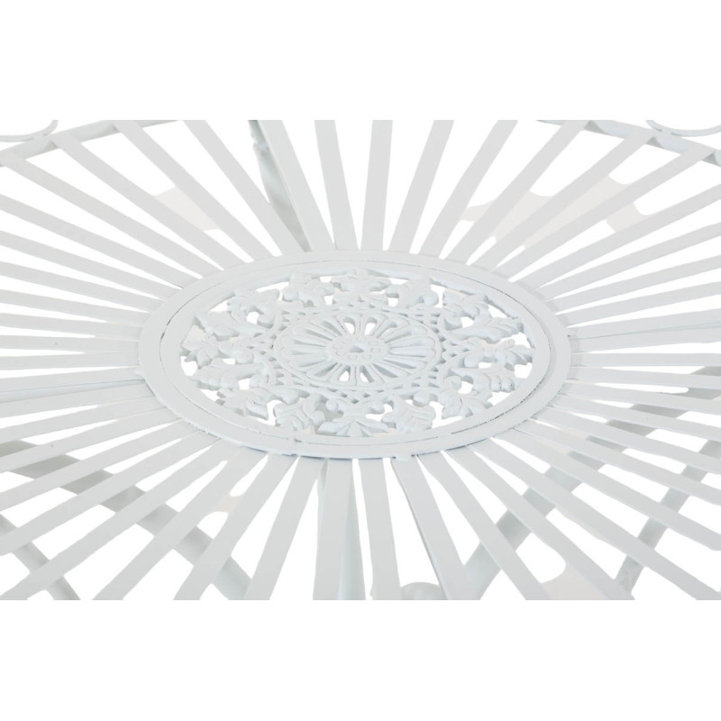 Table pour terrasse Ronde 2 personnes en Fer forgé Blanc Vesna - 3