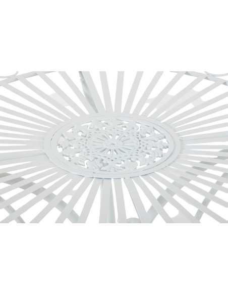 Table pour terrasse Ronde 2 personnes en Fer forgé Blanc Vesna - 3