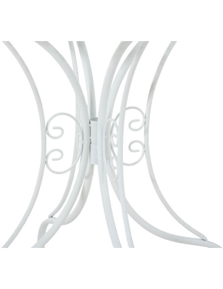 Table pour terrasse Ronde 2 personnes en Fer forgé Blanc Vesna - 4