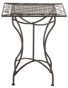 Table pour terrasse Carrée 2 personnes en Fer forgé Bronze Marilee - 1