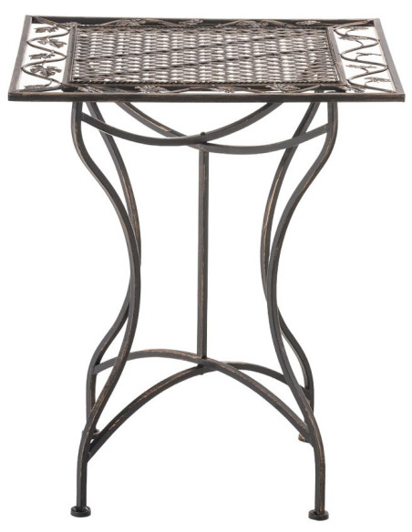 Table pour terrasse Carrée 2 personnes en Fer forgé Bronze Marilee - 1